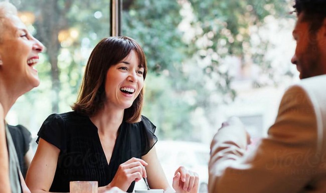 a group of people having a discussion